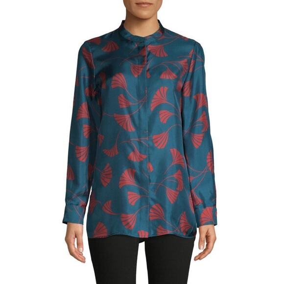 $498 LAFAYETTE 148 NY XS Silk Brayden Empress Silk Blouse - Picture 1 of 6